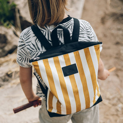 Kids backpack - Striped yellow and white