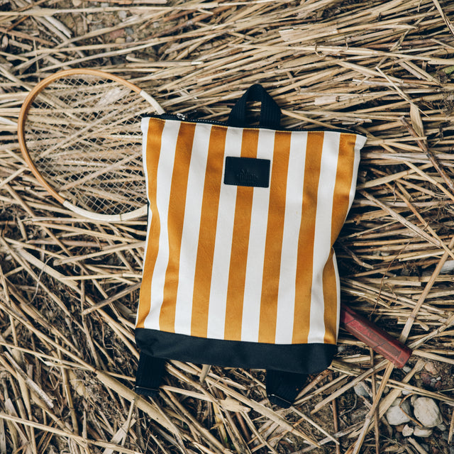 Kids backpack - Striped yellow and white