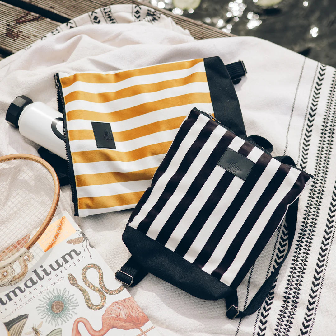 Kids backpack - Striped yellow and white