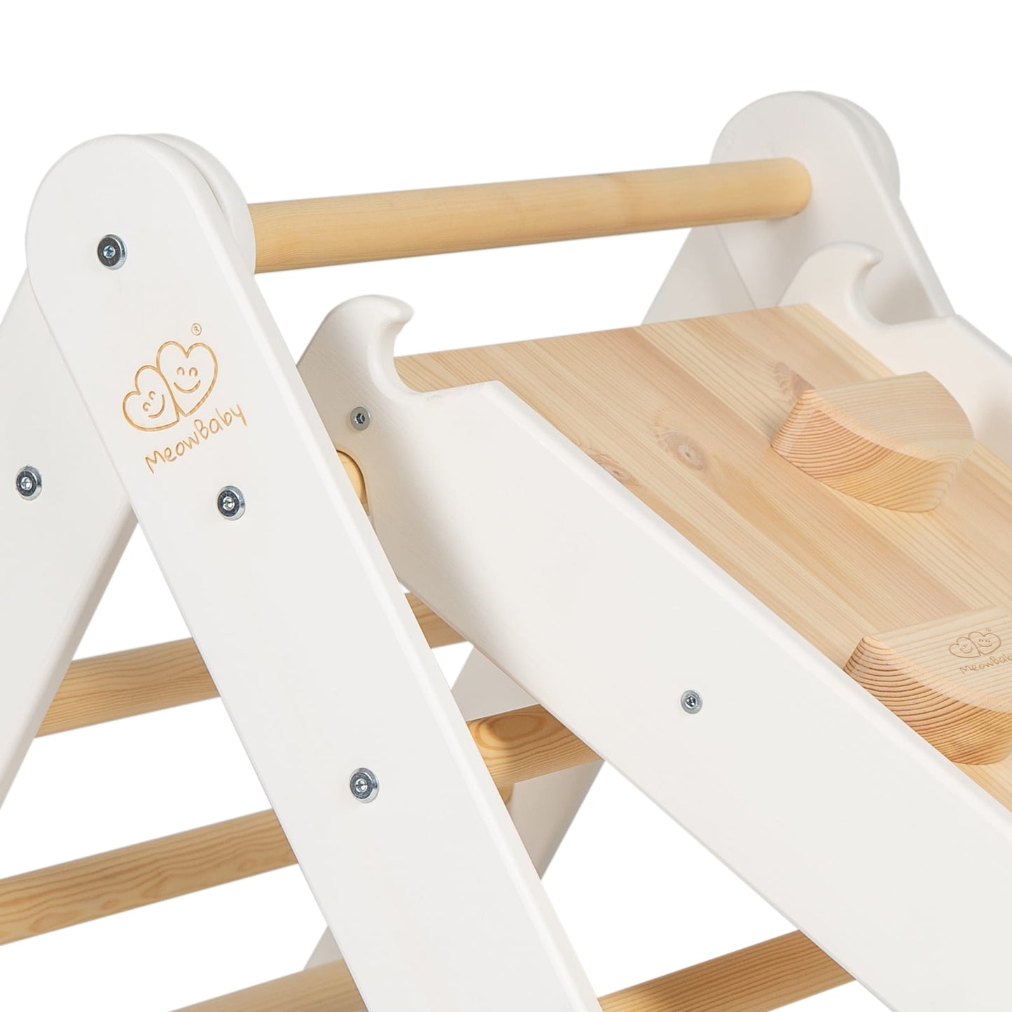 Ladder With a Slide-Climbing Wall - White