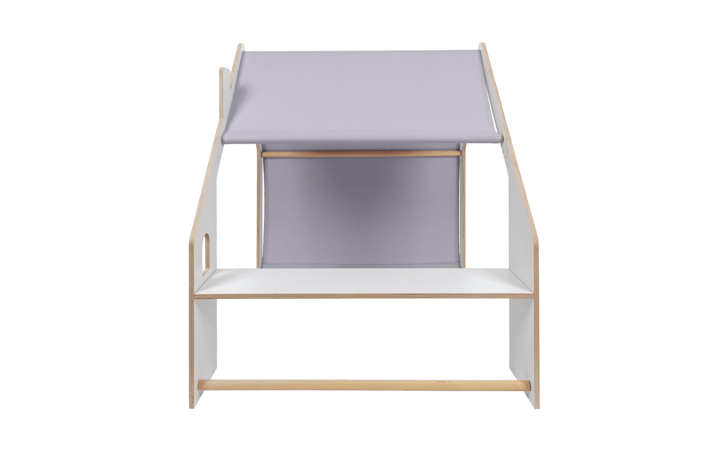 MeowBaby® White Wooden House for Kids - Blue Roof