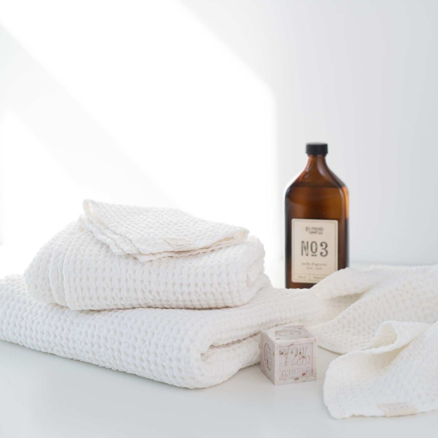 Honeycomb Waffle Towel - White