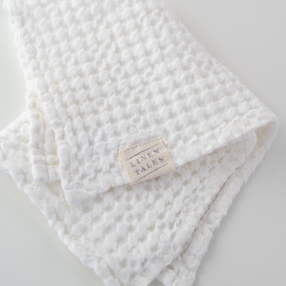 Honeycomb Waffle Towel - White