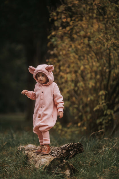 Eared Jumpsuit for Babies and Kids - Peach