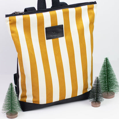 Kids backpack - Striped yellow and white