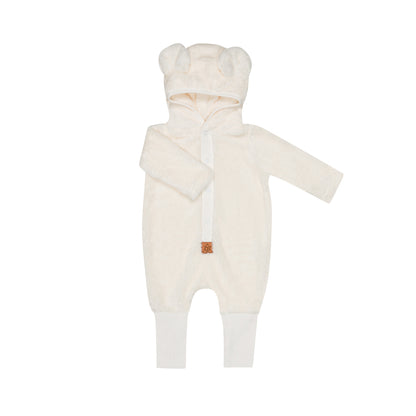 Eared Jumpsuit for Babies and Kids - Fuzzy Ecru